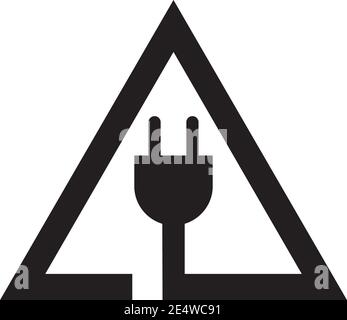 Electric cable plug in logo design inspiration vector template Stock Vector