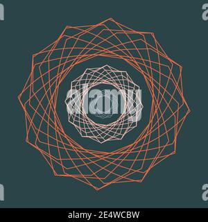 An abstract circular line art background image. Stock Vector