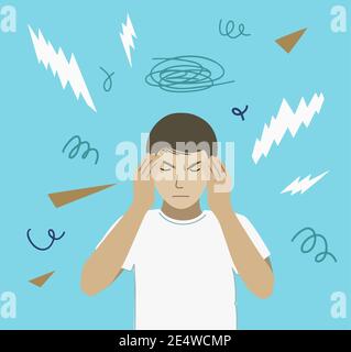 cartoon brain with headache Stock Vector Image & Art - Alamy