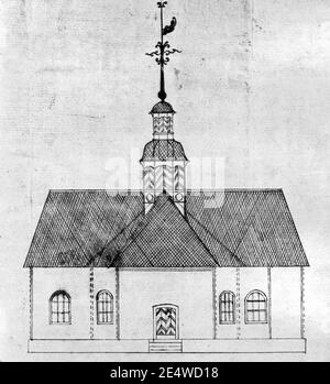 Merijarvi Church elevation by Silven. Stock Photo