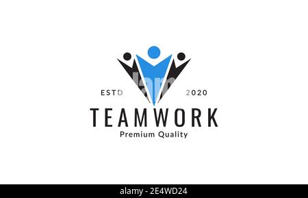human or people business leadership logo vector graphic design Stock Vector