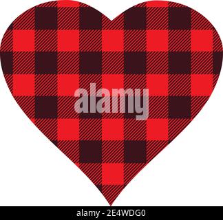 vector illustration of a buffalo plaid heart. valentine heart. Stock Vector