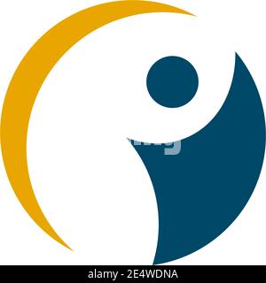 Human character logo design inspiration vector template Stock Vector