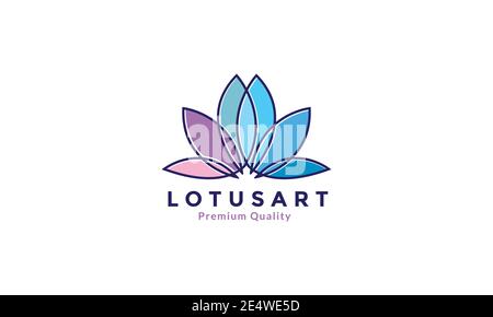 abstract colorful lotus flower logo symbol icon vector graphic design Stock Vector