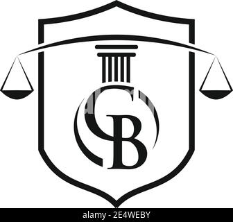Pillar Icon for Legal, Attorney, Law Office Logo Vector Template Stock Vector