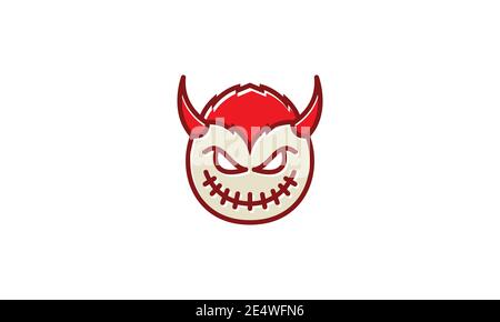 devil cute smile line colorful head  logo symbol icon vector graphic design Stock Vector