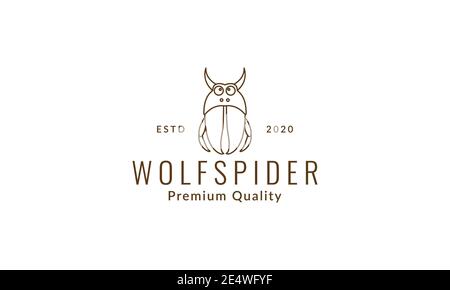 wolf spider cartoon line logo symbol icon vector graphic design Stock ...