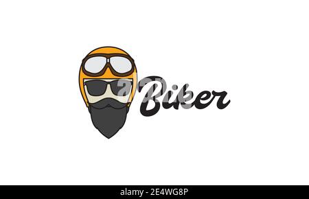 man with mustache rider logo symbol icon vector graphic design Stock Vector