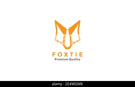 fox head with tie logo symbol icon vector graphic design Stock Vector