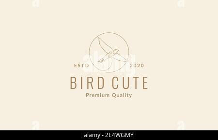 Barn Swallow bird line circle logo symbol icon vector graphic design Stock Vector