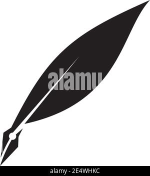 Feahter pen icon logo design inspiration vector template Stock Vector