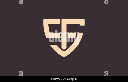 letter S F with shield logo symbol icon vector graphic design Stock Vector