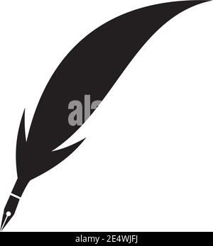 Feahter pen icon logo design inspiration vector template Stock Vector