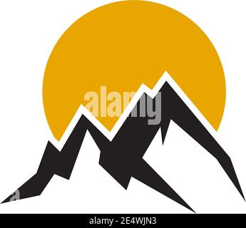 Mountain icon logo design vector illustration template Stock Vector