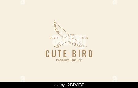 Barn Swallow bird line logo symbol icon vector graphic design Stock Vector