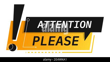 Attention please sticker with exclamation mark Stock Vector