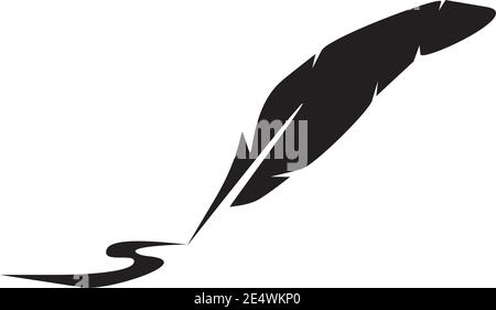 Feahter pen icon logo design inspiration vector template Stock Vector