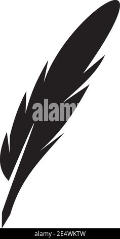 Feahter pen icon logo design inspiration vector template Stock Vector