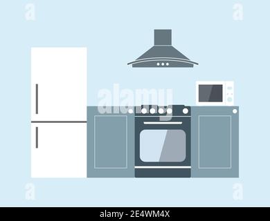 Cook, food, kitchen. Vector illustration, flat design. Stock Vector