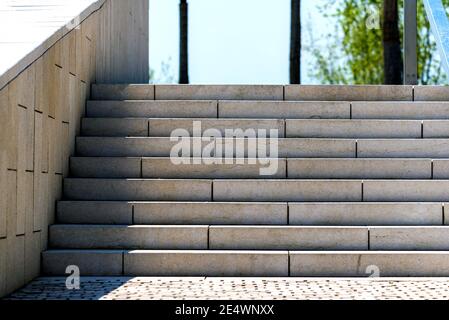 Granite stairs steps background - construction detail. Outdoor place Stock Photo