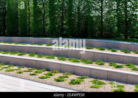 Different levels for decoration in a park Stock Photo