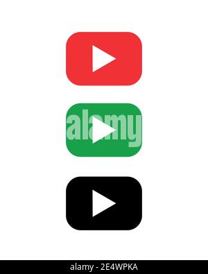 Play video or play media flat icon for apps and websites Stock Vector