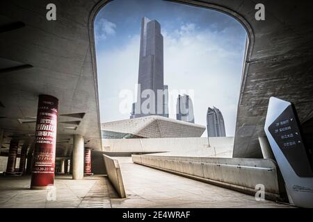 Guangzhou Opera House is a Chinese opera house in Guangzhou,in the new city of Pearl River, the Guangzhou Opera House has become one of China's three Stock Photo