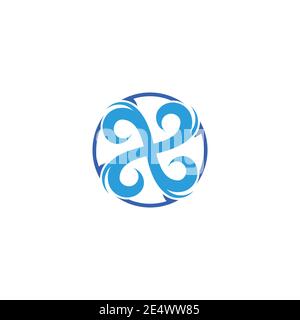 circle round arrows motion rinse water symbol vector Stock Vector