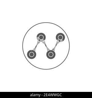 abstract letter n linked bicycle chain logo vector Stock Vector