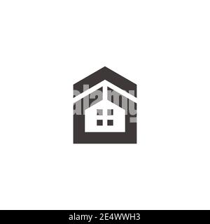 simple geometric home arrow up design logo vector Stock Vector