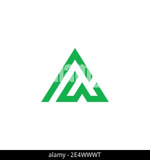 letter rw green simple geometric line logo vector Stock Vector