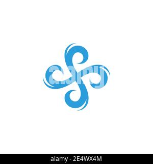 swirl wavy circle geometric motion water symbol vector Stock Vector
