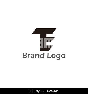 letter te simple geometric motion logo vector Stock Vector