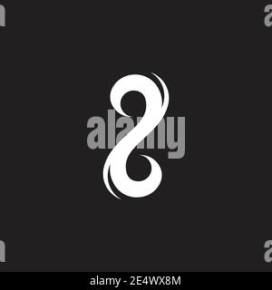 number two simple abstract infinity design geometric logo vector Stock Vector