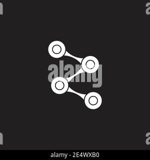 abstract letter z linked bike chain logo vector Stock Vector