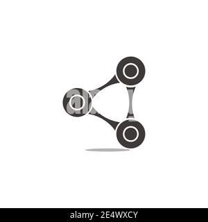 triangle strong bike chain linked geometric logo vector Stock Vector