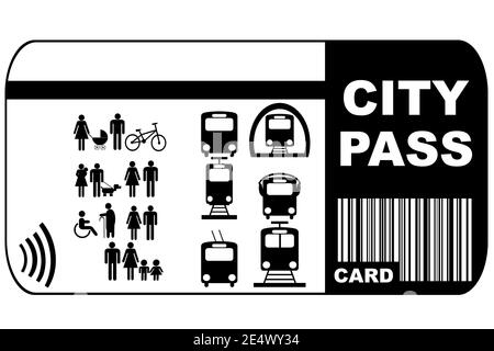 City pass debit card isolated on white background Stock Vector