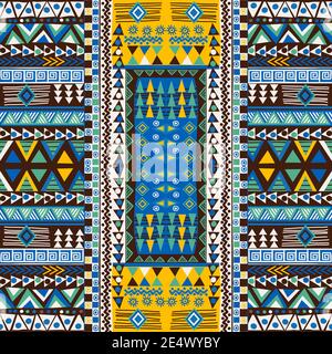 Doodle african pattern with geometric motifs Stock Vector