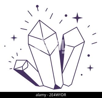 Magic crystal or gems for witchcraft and potions Stock Vector