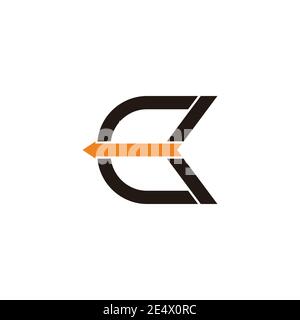 letter ck fast arrow simple geometric logo vector Stock Vector