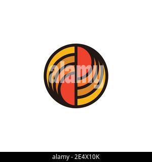 abstract letter dp circle movement circle gradient design logo vector Stock Vector