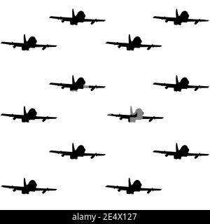 Military fighter jet seamless pattern Stock Vector