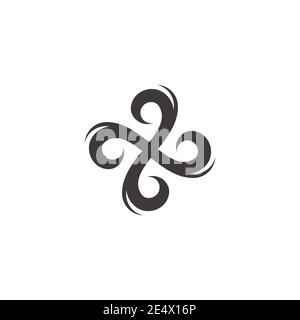swirl wavy circle geometric motion object symbol logo vector Stock Vector