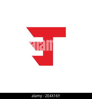 letter t abstract fast motion geometric logo vector Stock Vector