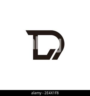 abstract letter ld simple geometric link logo vector Stock Vector