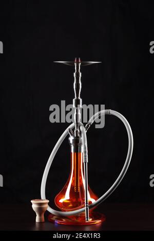 New hookah isolated on black background, copy space Stock Photo