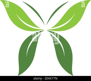 Butter fly leaf nature ilustration concept Stock Vector
