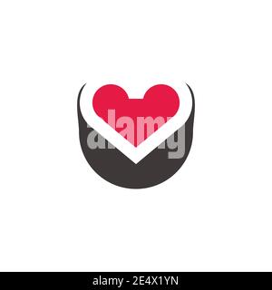 love cake abstract geometric design symbol vector Stock Vector