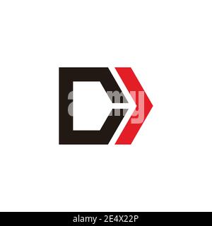 simple geometric letter dc arrow motion logo vector Stock Vector