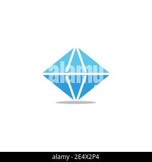 blue object simple geometric logo vector Stock Vector